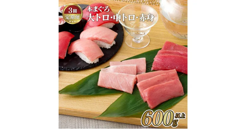 【ふるさと納税】【3回定期便 総計1,800g】長崎県産 本まぐろ 3種セット ( 大トロ 中トロ 赤身 ) 約600g 特殊製法で臭みなし マグロ 中とろ 大とろ まぐろ 鮪 本マグロ 刺身 冷凍 ギフト 贈答 のし お中元 お歳暮 長崎 永松屋