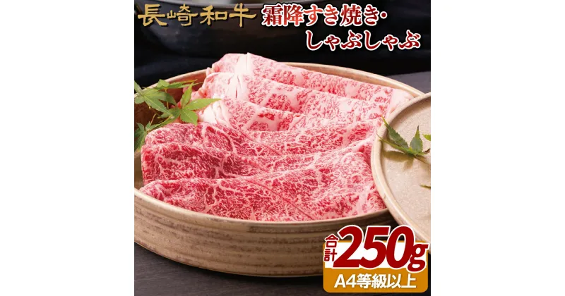 【ふるさと納税】長崎和牛 霜降り すき焼き・しゃぶしゃぶ 250g 冷凍 最高級 ギフト 贈答 のし お中元 御中元 お歳暮 御歳暮 和牛 牛肉 黒毛和牛