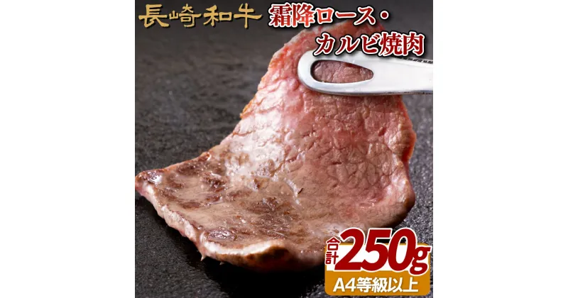 【ふるさと納税】長崎和牛霜降ロース・カルビ焼肉(250g)