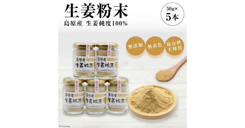 【ふるさと納税】島原産 生姜純度100% 生姜粉末 5本 【無添加 無着色 保存料不使用】