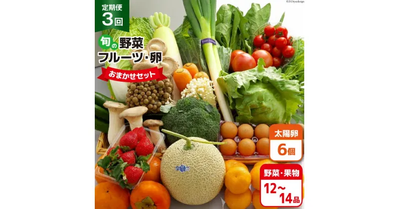 【ふるさと納税】BF057 【3回定期便】旬の野菜・フルーツ (12〜14品目)・卵 (6個) おまかせ セット【 野菜 果物 卵 やさい くだもの 果物 タマゴ たまご 詰め合わせ 江戸屋 長崎県 島原市 】 レビューキャンペーン