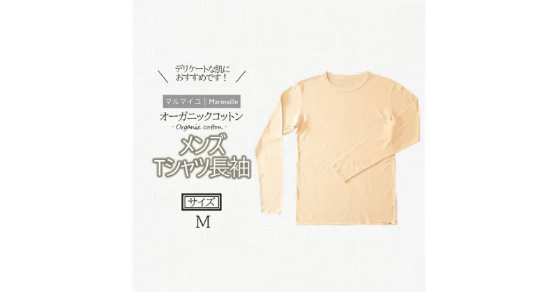 【ふるさと納税】オーガニックコットンTシャツ長袖メンズ(Mサイズ)・日本アトピー協会推薦品 / Tシャツ 綿 メンズ コットン オーガニックコットン / 諫早市 / 株式会社美泉 [AHAP003]