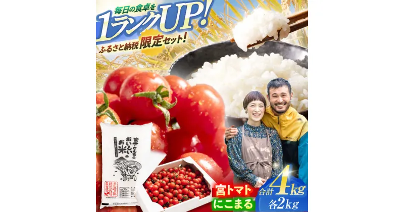 【ふるさと納税】「宮トマト」2kg・＜R6年新米＞特別栽培米「にこまる」2kg / とまと トマト みにとまと ミニトマト プチトマト こめ おこめ コメ 米 ※ お米 白米 にこまる ニコマル 新米 しんまい / 諫早市 / 株式会社宮下農園 [AHCG013]