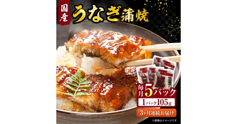 【ふるさと納税】【3回定期便】福田屋食品 うなぎ蒲焼 5P(真空パック) / 鰻 うなぎ ウナギ unagi 国産 蒲焼 かばやき うな重 うな丼 ひつまぶし / 諫早市 / 諫早観光物産　コンベンション協会 [AHAB003]