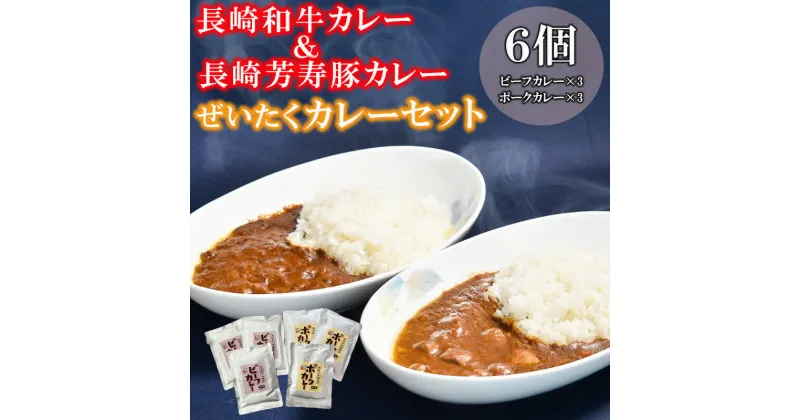 【ふるさと納税】【最速発送】長崎和牛カレー＆長崎芳寿豚カレーのぜいたくカレー 6パック入り / 和牛 牛肉 豚肉 カレー レトルト / 諫早市 / 株式会社山香海 [AHBH009] スピード 最短 最速 発送