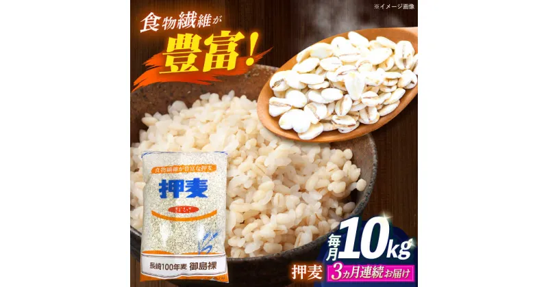 【ふるさと納税】【全3回定期便】 押麦「長崎100年麦 御島裸」1kg×10袋 計10kg / 麦 むぎ 押麦 はだか麦 麦味噌 雑穀 雑穀米 食物繊維 小分け / 諫早市 / 有限会社伊東精麦[AHBU010]