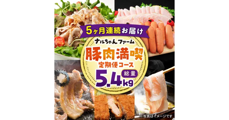 【ふるさと納税】【5回お届け】 ナルちゃんファーム豚肉満喫コース 総量5.4kg（豚肉しゃぶしゃぶ・スライス・焼肉・とんかつ計4kg ハムセット1.4kg）/ 豚肉 ハム ウインナー ソーセージ ロース モモ バラ 豚肉定期便 / 大村市 / おおむら夢ファームシュシュ[ACAA072]