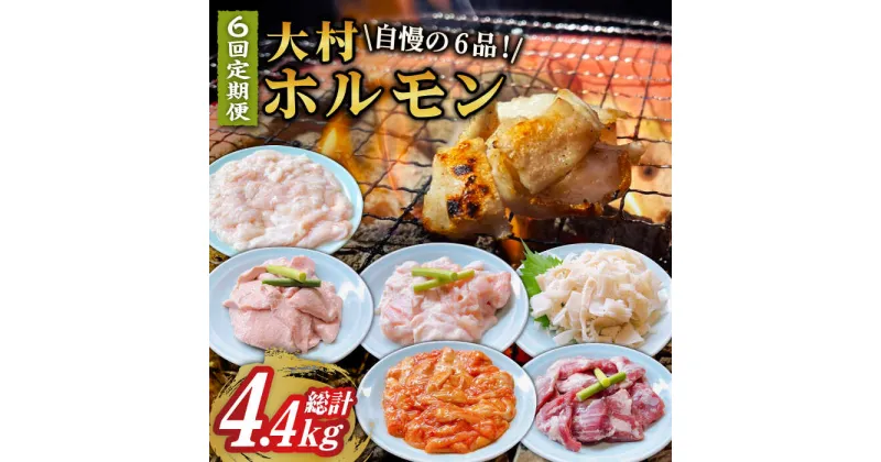 【ふるさと納税】【全6回定期便】大村ホルモンセット計4.4kg / ホルモン 塩ホルモン 胃袋 焼肉 / 大村市 / 塩ホルモンろくめい[ACAO004]