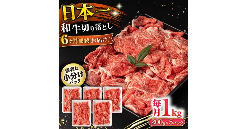 【ふるさと納税】【6回定期便】長崎和牛 切り落とし 1kg/月（総計6kg） / 牛肉 切り落とし 切りおとし きりおとし すき焼き 小分け / 大村市 / おおむら夢ファームシュシュ[ACAA231]