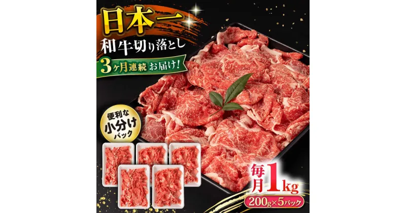 【ふるさと納税】【3回定期便】長崎和牛 切り落とし 1kg/月（総計3kg） / 牛肉 切り落とし 切りおとし きりおとし すき焼き 小分け / 大村市 / おおむら夢ファームシュシュ[ACAA230]