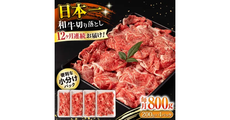 【ふるさと納税】【12回定期便】長崎和牛 切り落とし 800g/月（総計9.6kg） / 牛肉 切り落とし 切りおとし きりおとし すき焼き 小分け / 大村市 / おおむら夢ファームシュシュ[ACAA229]