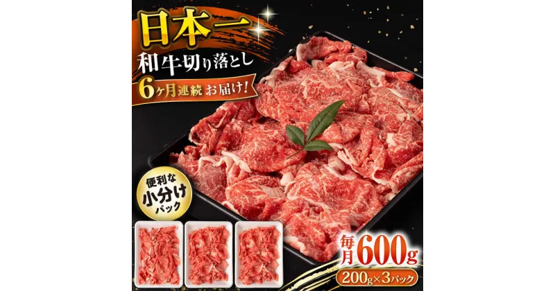 【ふるさと納税】【6回定期便】長崎和牛 切り落とし 600g/月（総計3.6kg） / 牛肉 切り落とし 切りおとし きりおとし すき焼き 小分け / 大村市 / おおむら夢ファームシュシュ[ACAA223]