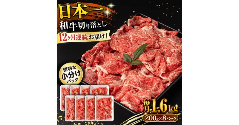 【ふるさと納税】【12回定期便】長崎和牛 切り落とし 1.6kg/月（総計19.2kg） / 牛肉 切り落とし 切りおとし きりおとし すき焼き 小分け / 大村市 / おおむら夢ファームシュシュ[ACAA245]