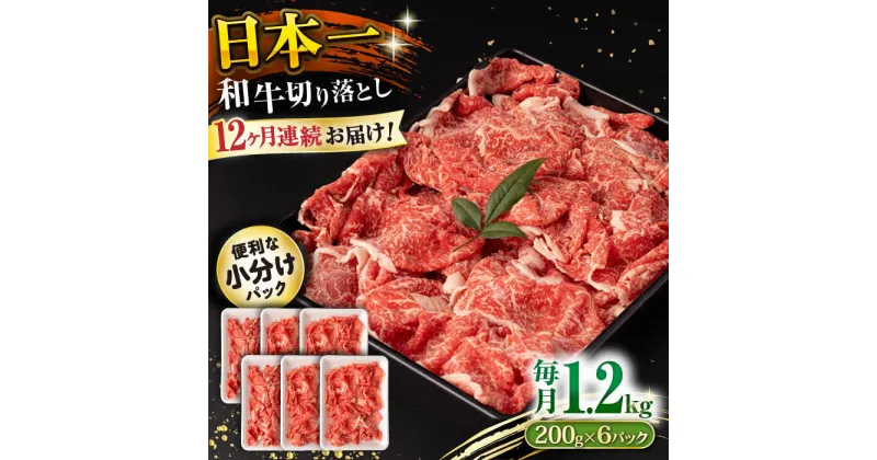 【ふるさと納税】【12回定期便】長崎和牛 切り落とし 1.2kg/月（総計14.4kg） / 牛肉 切り落とし 切りおとし きりおとし すき焼き 小分け / 大村市 / おおむら夢ファームシュシュ[ACAA237]