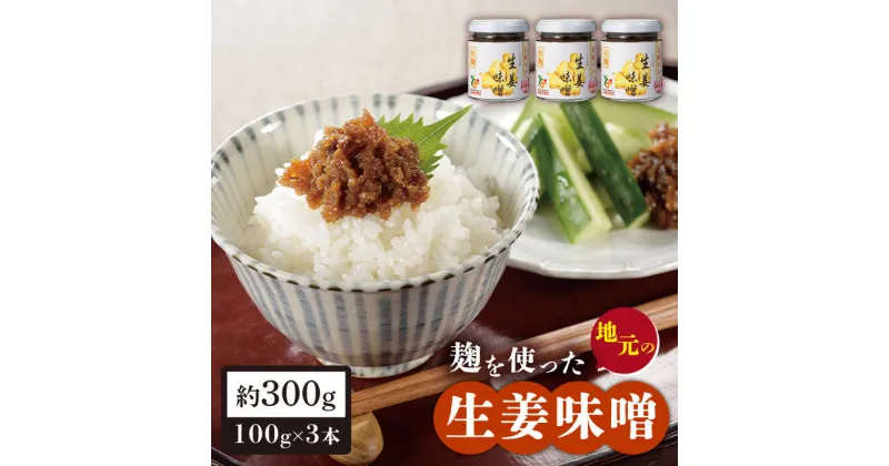 【ふるさと納税】【長崎県認定】麹を使った地元の生姜味噌 約300g（100g×3本）【ひらど新鮮市場】 [KAB036] 万能 調味料 地元産 ごはんのお供