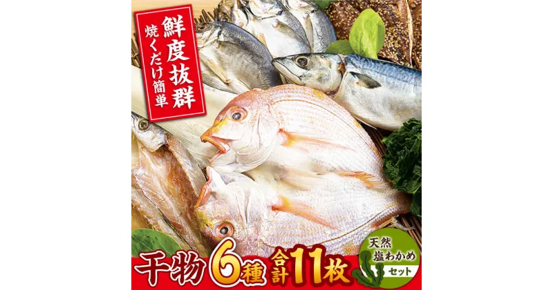 【ふるさと納税】【平戸自慢】豪華干物 6種詰合せ＆天然塩わかめセット 平戸市 / 一山水産 [KAB067] 乾物 干物 あじ さば イカ タイ わかめ セット 海鮮 魚介 人気 焼くだけ 小分け 冷凍 九州 高級 海鮮