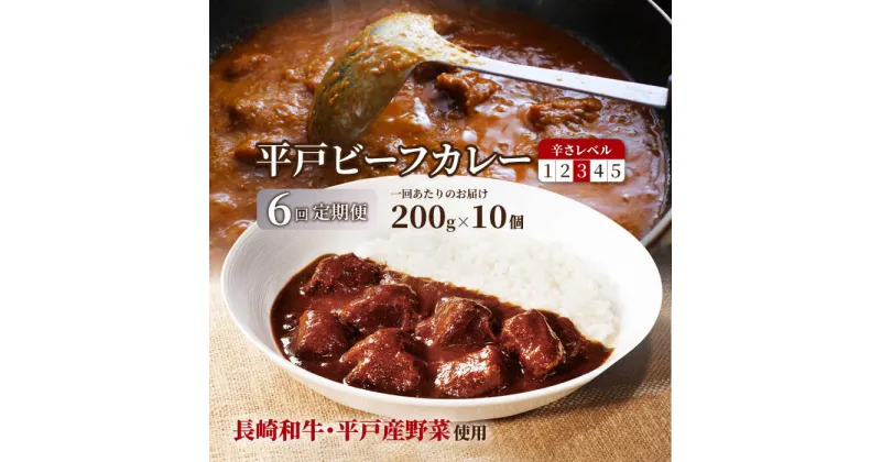 【ふるさと納税】【全6回定期便】平戸ビーフカレー 計60食（10食×6回）「中辛」 平戸市 / カレー工房 NVfoods [KAB191] レトルト 長崎和牛 常備食 牛肉