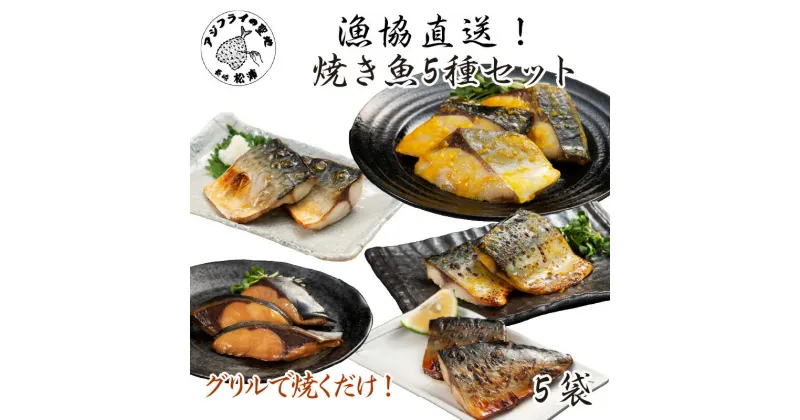 【ふるさと納税】漁協直送！焼き魚5種5袋セット【B0-159】 焼き魚 さば サバ 鯖 ぶり ブリ 鰤 塩焼き みりん漬け 西京漬け 真さば 魚 海の幸 海産物 魚介類 お酒のつまみ お歳暮