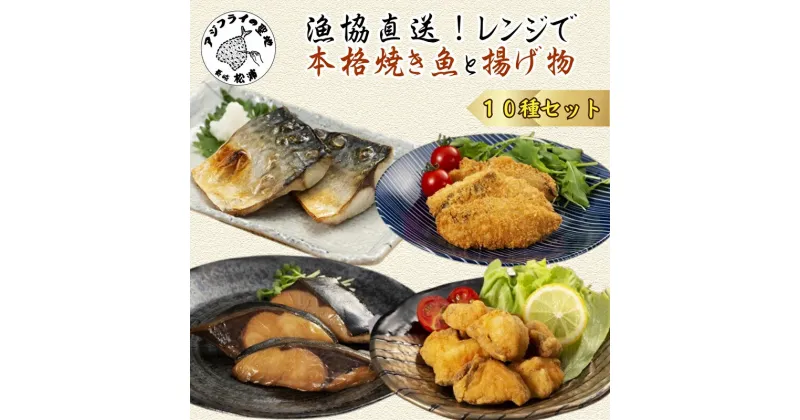 【ふるさと納税】漁協直送！レンジで本格焼き魚と揚げ物10種セット【C3-018】 焼き魚 揚げ物 レンチン レンジで簡単 サバ 鯖 さば 鰤 ぶり ブリ 河豚 ふぐ フグ とらふぐ ヒラマサ フライ 唐揚げ みりん焼き 団子 お歳暮