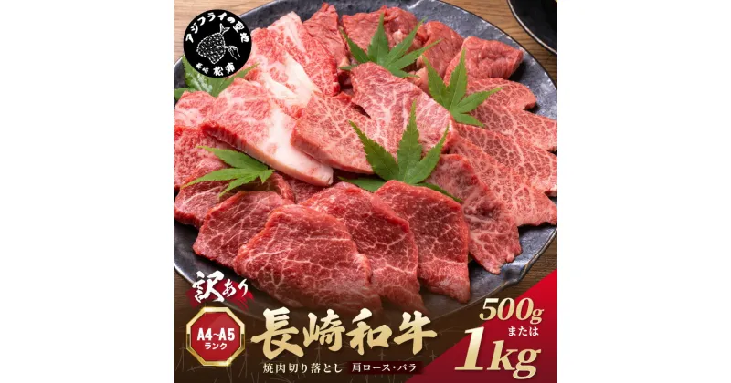 【ふるさと納税】訳あり！【A4～A5】長崎和牛焼肉切り落とし(肩ロース・バラ) 牛肉 おすすめ 長崎和牛 バーベキュー 焼肉 切り落とし 冷凍 国産 送料無料