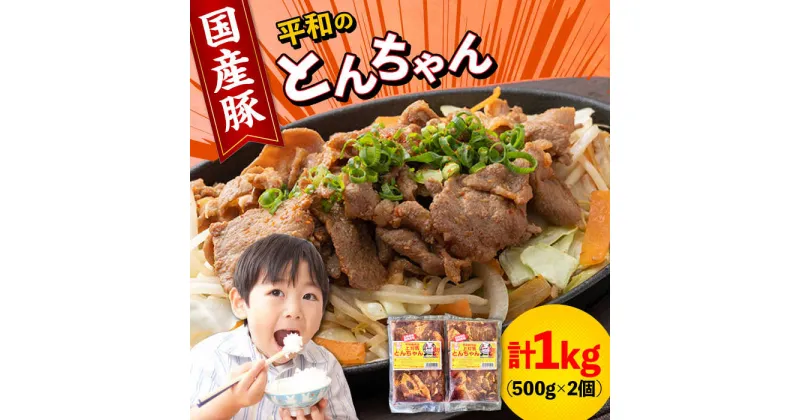 【ふるさと納税】対馬 平和のとんちゃん 500g × 2個 （国産豚肉使用）《対馬市》【平和精肉店】豚肉 焼肉 ご当地 味付き肉 [WAT003] 13000 13000円