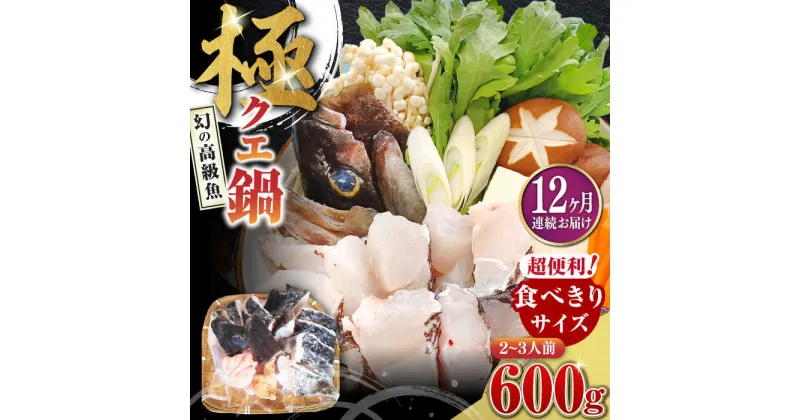 【ふるさと納税】【全12回定期便】対馬 産 クエ 鍋 セット 600g (2〜3人前)《対馬市》【対馬地域商社】九州 長崎 海鮮[WAC035] 197000 197000円