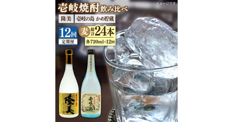 【ふるさと納税】【全12回定期便】 隆美焼酎25度 壱岐の島 かめ貯蔵 2本セット [JDB251] お酒 むぎ焼酎 壱岐焼酎 本格焼酎 熟成 飲み比べ 144000 144000円