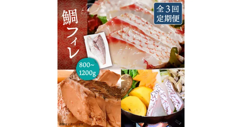 【ふるさと納税】【全3回定期便】鯛フィレ 約800〜1200g（1尾・2kg台）《壱岐市》【なかはら】 [JDT033] タイ 鯛 フィレ 柵 刺身 刺身ブロック 刺し身 切身 冷凍 海鮮 海鮮丼 定期便 75000 75000円 冷凍配送