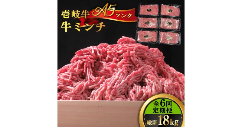 【ふるさと納税】【全6回定期便】壱岐牛 A5ランク 牛ミンチ 約500g×6《壱岐市》【KRAZY MEAT】[JER047] 冷凍配送 黒毛和牛 A5ランク 小分け ミンチ 挽き肉 ひき肉 牛肉 赤身 ハンバーグ 肉 個包装 204000 204000円