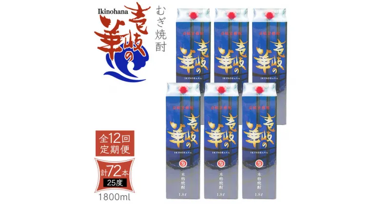 【ふるさと納税】【全12回定期便】 麦焼酎 壱岐の華 25度 1800ml 紙パック 6本 《壱岐市》【天下御免】 むぎ焼酎 焼酎 麦 酒 お酒 [JDB326] 480000 480000円 48万円