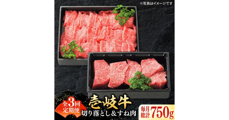 【ふるさと納税】【全3回定期便】 特選 壱岐牛 切り落とし（450g）＆すね肉（300g）《壱岐市》【太陽商事】[JDL099] 肉 牛肉 切り落とし 切落し 薄切り すき焼き しゃぶしゃぶ カレー シチュー 煮込み 定期便 54000 54000円 冷凍配送