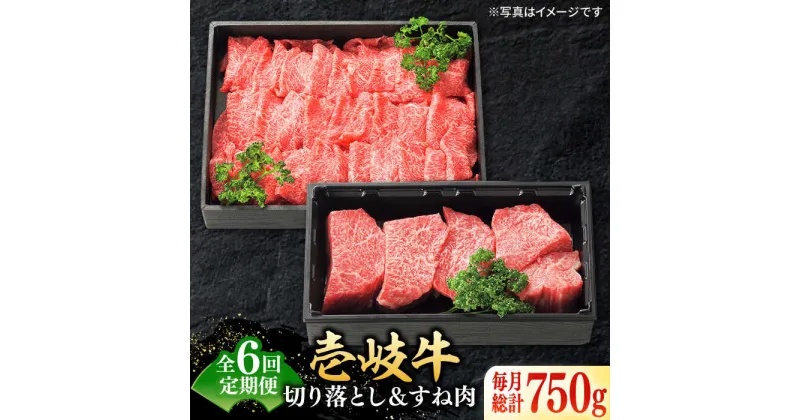 【ふるさと納税】【全6回定期便】 特選 壱岐牛 切り落とし（450g）＆すね肉（300g）《壱岐市》【太陽商事】 [JDL100] 肉 牛肉 切り落とし 切落し 薄切り すき焼き しゃぶしゃぶ カレー シチュー 煮込み 定期便 108000 108000円 冷凍配送