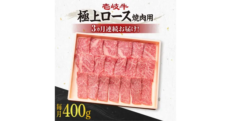 【ふるさと納税】【全3回定期便】《A4〜A5ランク》 壱岐牛 極上 ロース 400g（焼肉用）《壱岐市》【壱岐市農業協同組合】 [JBO083] 冷凍配送 黒毛和牛 A5ランク 肉 牛肉 ロース 焼肉 焼き肉 赤身 定期便 BBQ 焼肉用