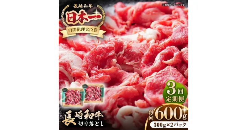 【ふるさと納税】【全3回定期便】長崎和牛 切り落とし 600g（300g×2パック）《壱岐市》【長崎フードサービス】 肉 牛肉 赤身 小分け 国産 切落し 切り落し 冷凍配送[JEP024]