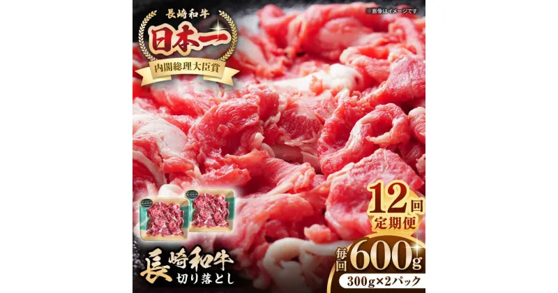 【ふるさと納税】【全12回定期便】長崎和牛 切り落とし 600g（300g×2パック）《壱岐市》【長崎フードサービス】 肉 牛肉 赤身 小分け 国産 切落し 切り落し 冷凍配送[JEP026]