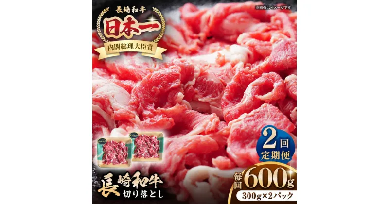 【ふるさと納税】【全2回定期便】長崎和牛 切り落とし 600g（300g×2パック）《壱岐市》【長崎フードサービス】 肉 牛肉 赤身 小分け 国産 切落し 切り落し 冷凍配送[JEP023]