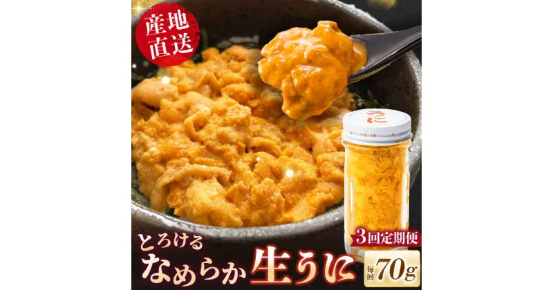 【ふるさと納税】【全3回定期便】数量限定！壱岐の生うに 70g×1本《壱岐市》【大幸物産】生ウニ 生雲丹 うに ウニ 雲丹 希少 産地直送 冷凍配送 定期便 66000円 66000 6万円 のし プレゼント ギフト [JEH025]