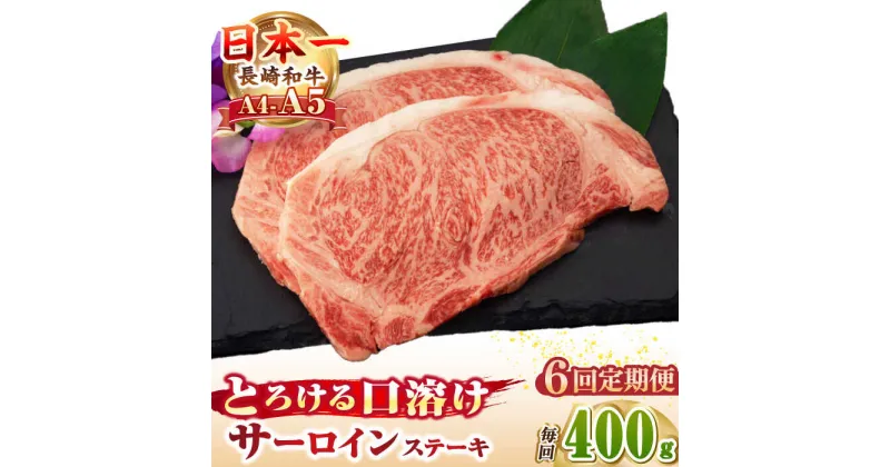 【ふるさと納税】【全6回定期便】【A4〜A5ランク】長崎和牛 サーロインステーキ 400g（200g×2枚）《壱岐市》【野中精肉店】 黒毛和牛 牛肉 和牛 赤身 希少部位 132000円 132000 12万円[JGC032]