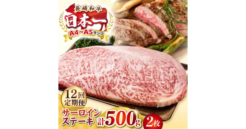 【ふるさと納税】【全12回定期便】【A4〜A5ランク】長崎和牛 サーロインステーキ 500g（250g×2枚）《壱岐市》【株式会社MEAT PLUS】 肉 牛肉 黒毛和牛 サーロイン ステーキ ご褒美 ギフト 贈答用 ご褒美 冷凍配送 A4 A5[JGH130]