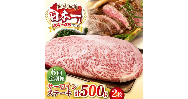 【ふるさと納税】【全6回定期便】【A4〜A5ランク】長崎和牛 サーロインステーキ 500g（250g×2枚）《壱岐市》【株式会社MEAT PLUS】 肉 牛肉 黒毛和牛 サーロイン ステーキ ご褒美 ギフト 贈答用 ご褒美 冷凍配送 A4 A5[JGH129]