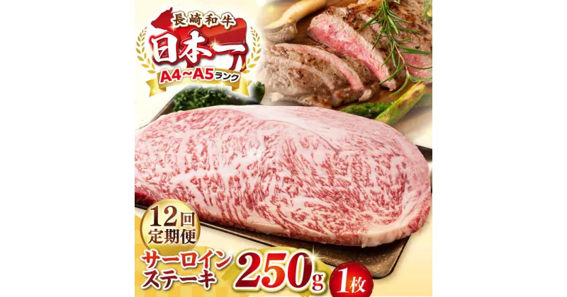 【ふるさと納税】【全12回定期便】【A4〜A5ランク】長崎和牛 サーロインステーキ 250g（250g×1枚）《壱岐市》【株式会社MEAT PLUS】 肉 牛肉 黒毛和牛 サーロイン ステーキ ご褒美 ギフト 贈答用 ご褒美 冷凍配送 A4 A5[JGH126]