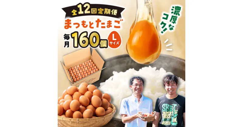 【ふるさと納税】【月1回 Lサイズ 160個×12回 定期便 】 まつもとたまご 160個＜松本養鶏場＞[CCD016] 長崎 西海 卵 生卵 新鮮 卵かけごはん 安全 安心 美味しい こだわり 少数飼い 定期 赤玉