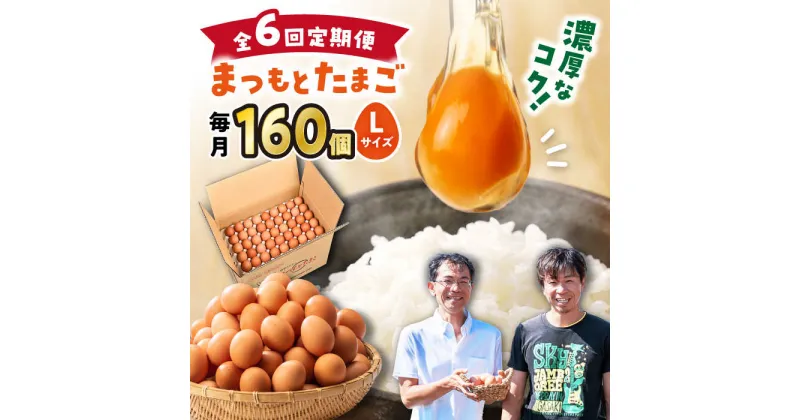 【ふるさと納税】【月1回 Lサイズ 160個×6回 定期便 】 まつもとたまご 160個＜松本養鶏場＞[CCD015] 長崎 西海 卵 生卵 新鮮 卵かけごはん 安全 安心 美味しい こだわり 少数飼い 定期 赤玉