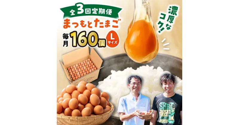 【ふるさと納税】【月1回Lサイズ160個×3回定期便】 まつもとたまご 160個 ＜松本養鶏場＞[CCD014] 長崎 西海 卵 生卵 新鮮 卵かけごはん 安全 安心 美味しい こだわり 少数飼い 定期 Lサイズ 赤玉 贈答 ギフト 贈り物