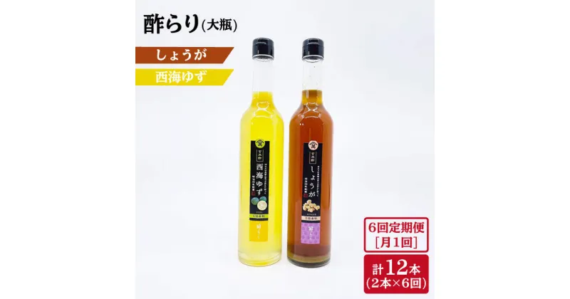 【ふるさと納税】【6回定期便】酢らり 大瓶（西海ゆず・しょうが）総計12本＜川添酢造＞ [CDN033]