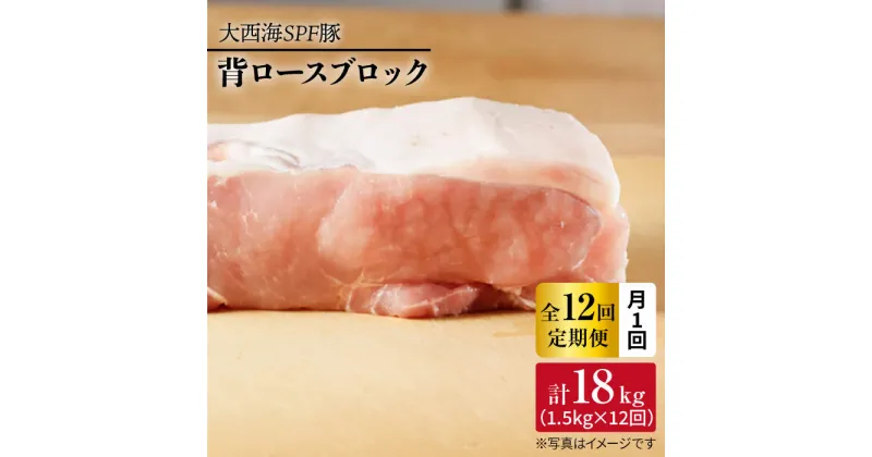 【ふるさと納税】【訳あり】【月1回約1.5kg×12回定期便】大西海SPF豚 背ロースブロック 計18kg＜大西海ファーム [CEK117]