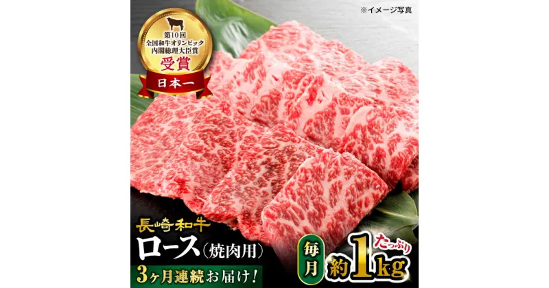 【ふるさと納税】【 訳あり 】【3回 定期便 】 長崎和牛 ロース 焼肉用 約1kg×3回定期便＜大西海ファーム＞ [CEK147] 長崎 和牛肉 食品 肉類 国産 ブランド牛 牛肉 ロース こだわり 焼肉 BBQ 定期便