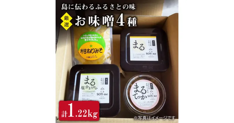 【ふるさと納税】【数量限定】厳選お味噌4種（麦みそ、塩分上手みそ、鉄火みそ、柑ねりみそ）計1220g＜大島SOY-ne＞ [CBX002]