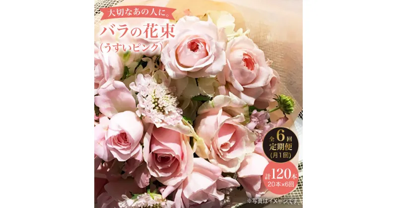 【ふるさと納税】【6回定期便】【記念日には バラ を送ろう】 バラ の 花束 （薄い ピンク ）＜花工房るふらん＞ [CCR027] 長崎 西海 花 花束 お祝い ギフト プレゼント 記念日 誕生日