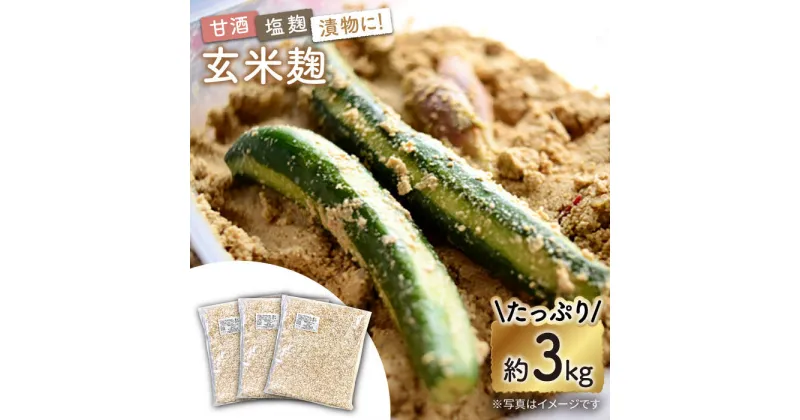 【ふるさと納税】農薬不使用玄米麹（乾燥米麹） 九州産 約3kg〈川添酢造有限会社〉 [CDN062]